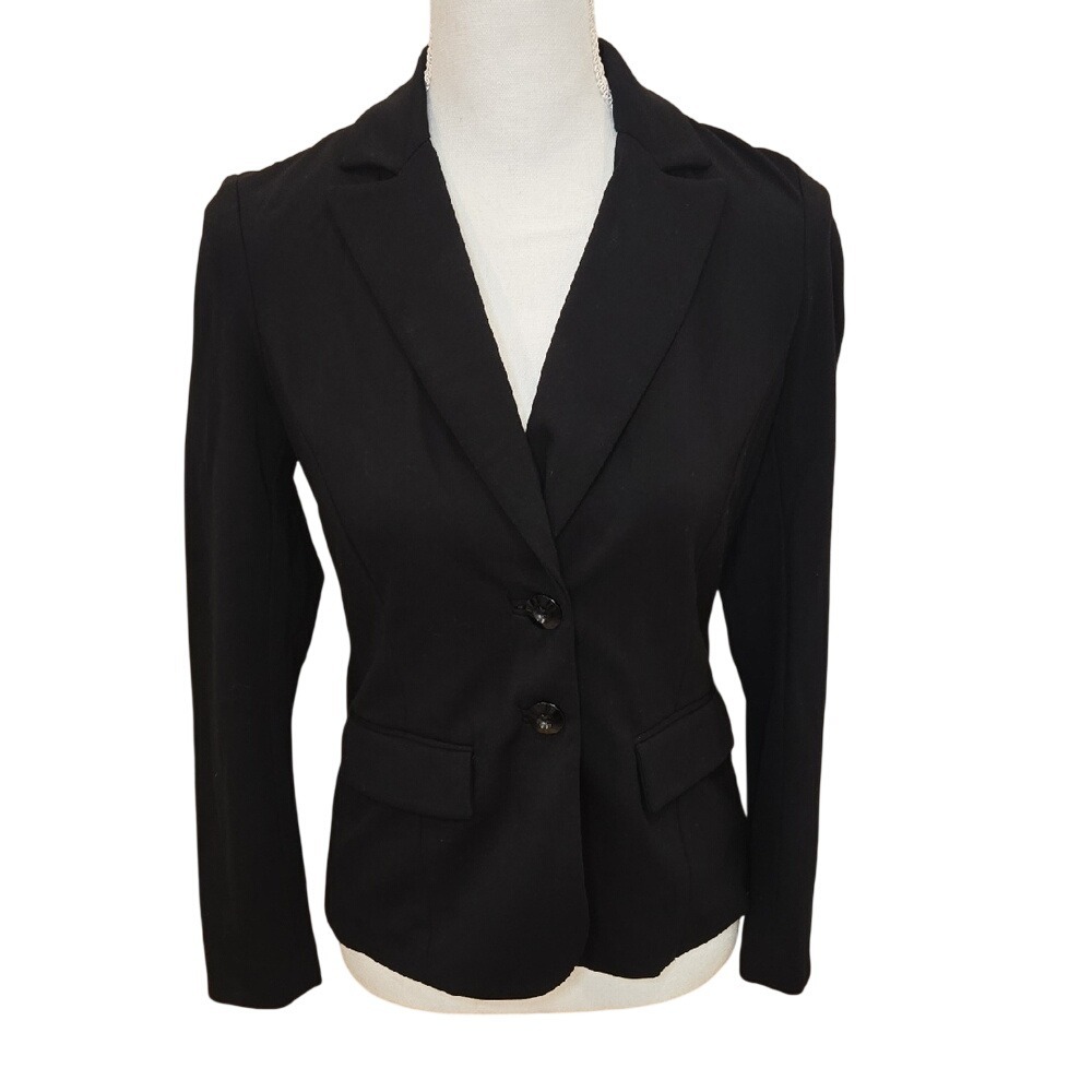 Peace of Cloth Panticular Women's Black Fitted Stretchy Blazer Made in NYC Sz 2